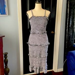 COPY - Stretchy gingham dress with ruffle detail